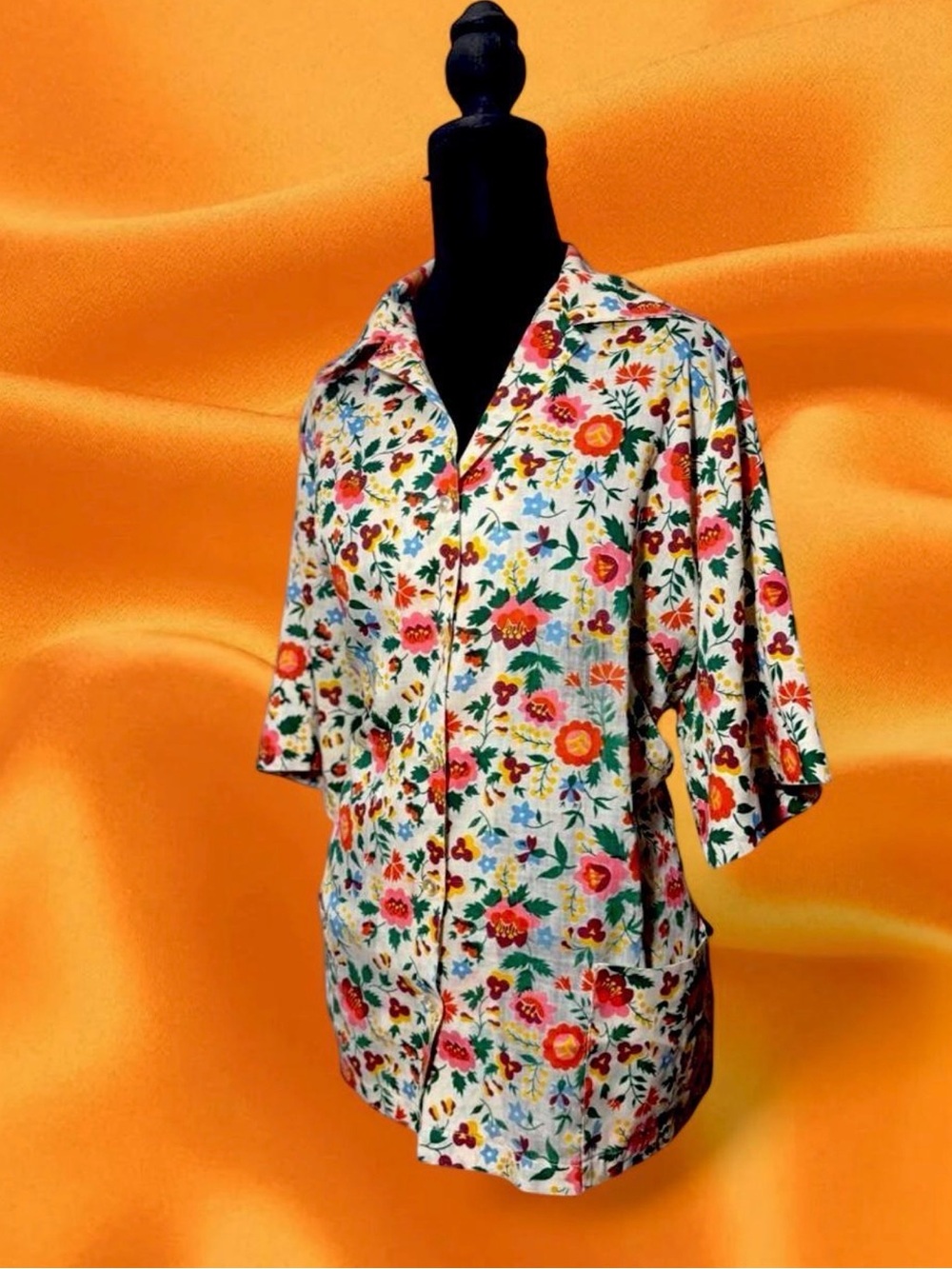 Floral Lightweight Shirt Jacket - Multicolor Floral Print